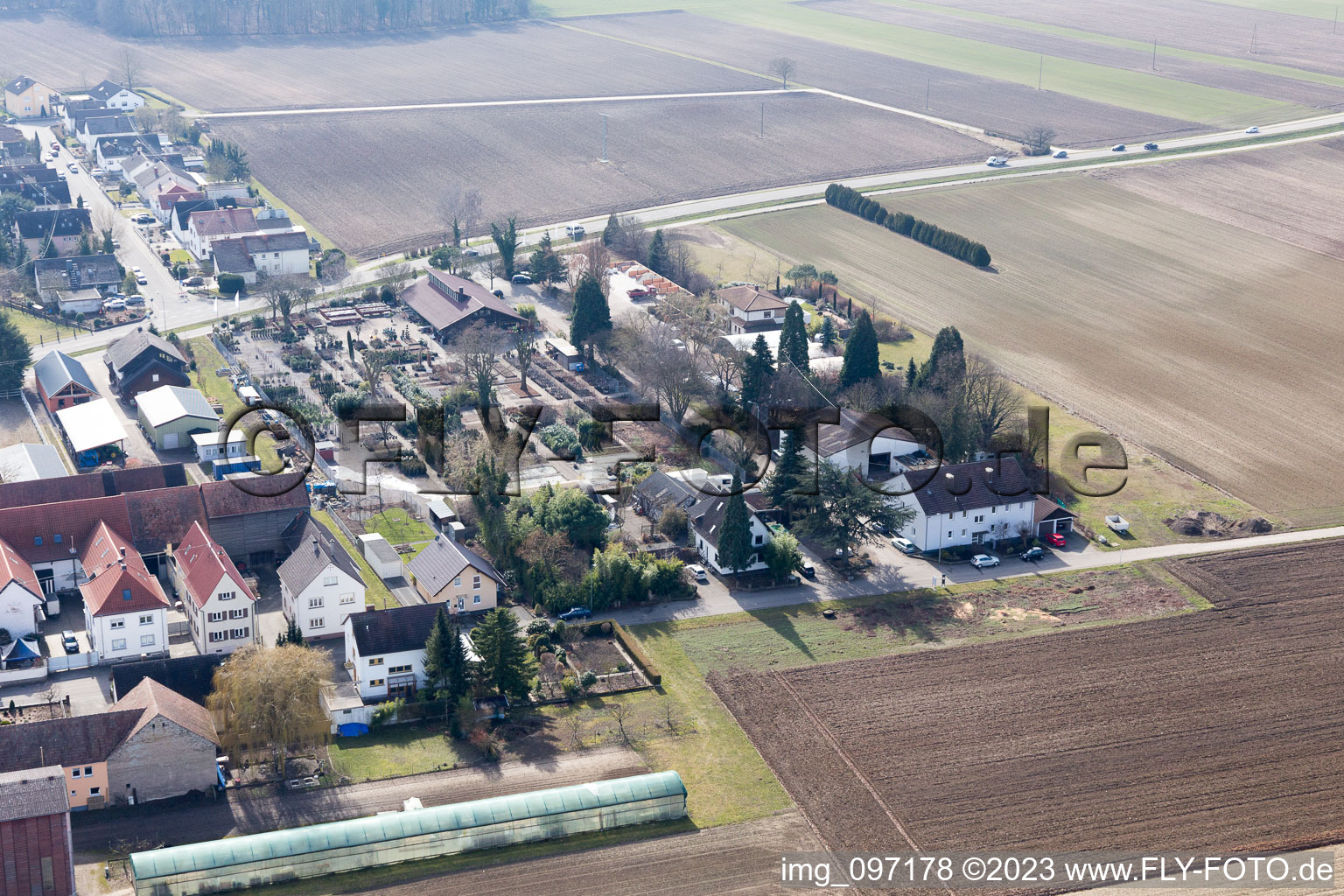 District Hayna in Herxheim bei Landau in the state Rhineland-Palatinate, Germany from above