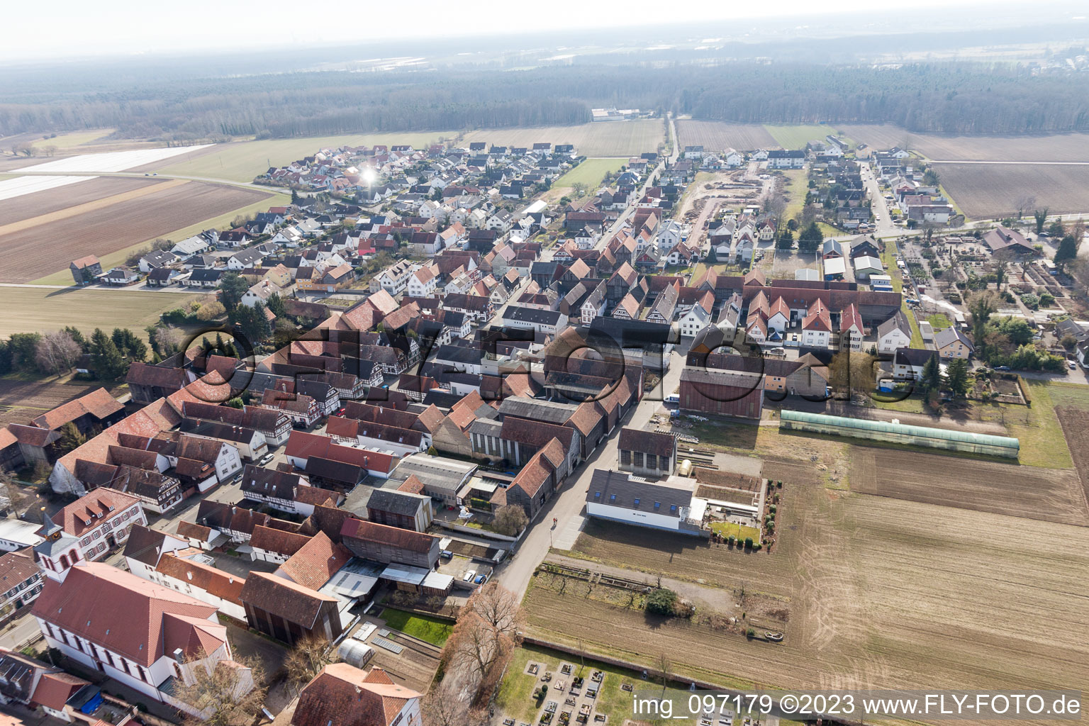 District Hayna in Herxheim bei Landau in the state Rhineland-Palatinate, Germany out of the air