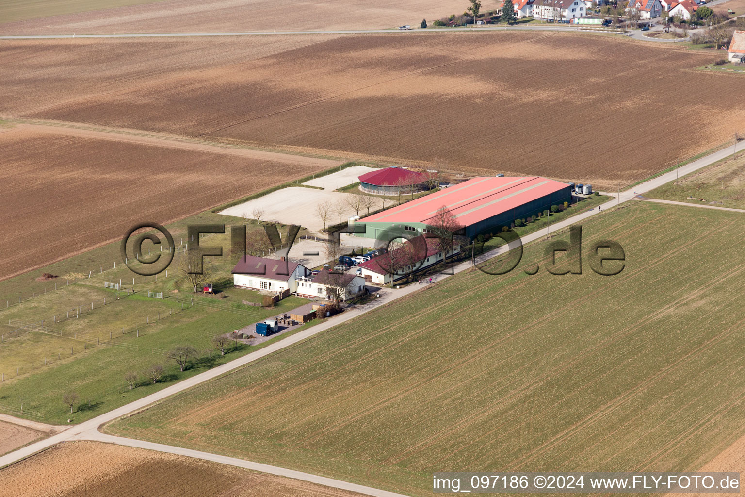 Steinweiler in the state Rhineland-Palatinate, Germany from above