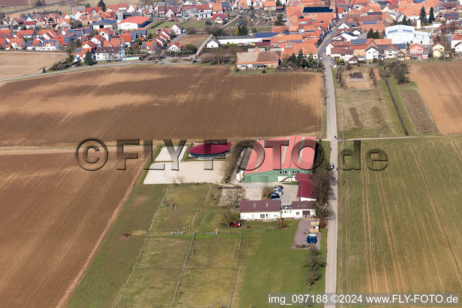 Steinweiler in the state Rhineland-Palatinate, Germany out of the air