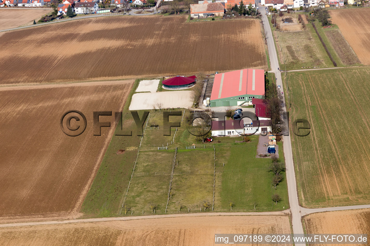 Steinweiler in the state Rhineland-Palatinate, Germany seen from above