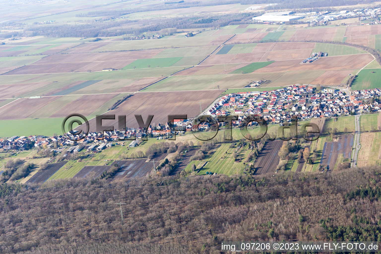Oblique view of Kandel in the state Rhineland-Palatinate, Germany