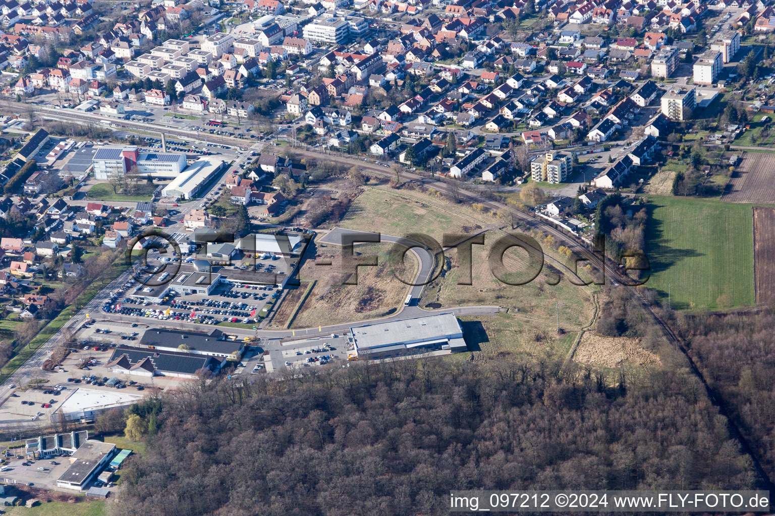 Kandel in the state Rhineland-Palatinate, Germany seen from above