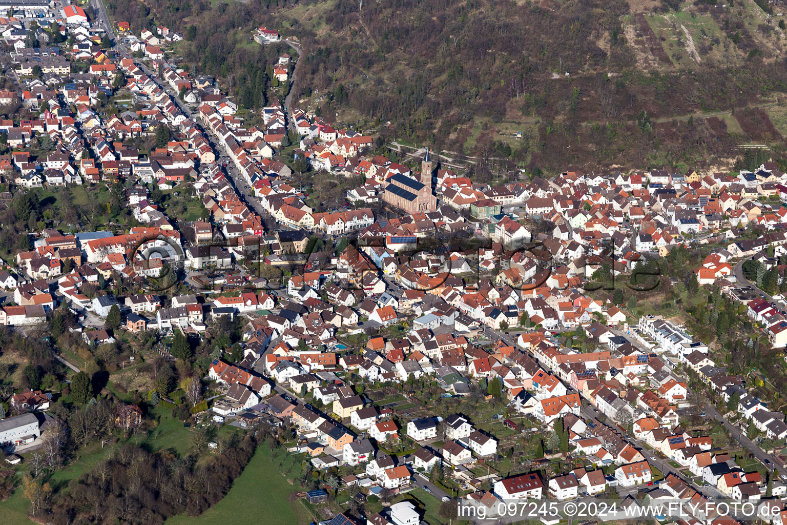 Parish Church of Cosmas and Damian in the district Untergrombach in Bruchsal in the state Baden-Wuerttemberg, Germany