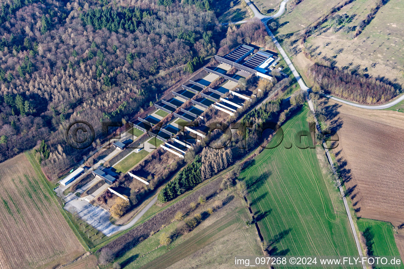 Aerial view of Site shooting range Bruchsal in the district Obergrombach in Bruchsal in the state Baden-Wuerttemberg, Germany