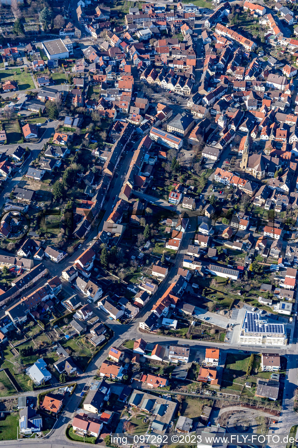 Brettener Street in the district Heidelsheim in Bruchsal in the state Baden-Wuerttemberg, Germany