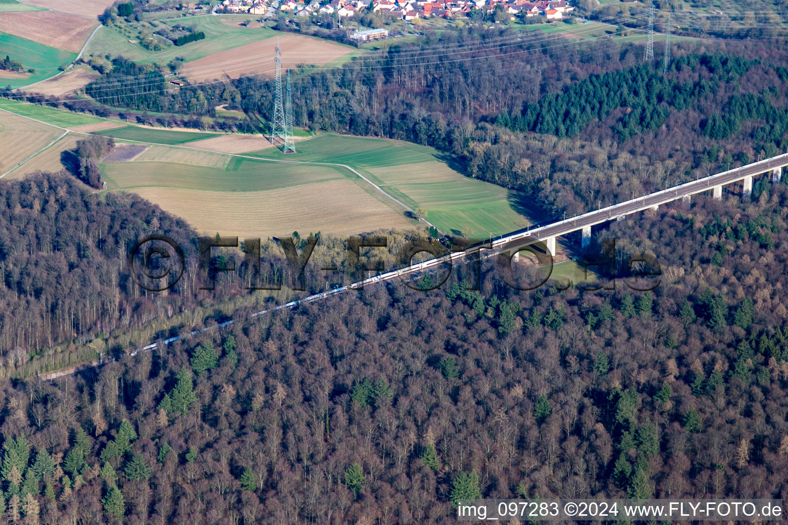 ICE route in the district Oberacker in Kraichtal in the state Baden-Wuerttemberg, Germany