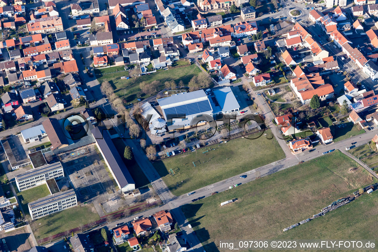 Hambrücken in the state Baden-Wuerttemberg, Germany from the drone perspective