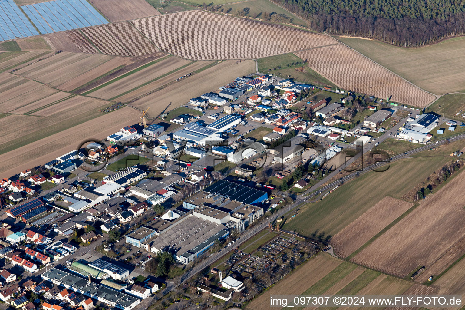 Hambrücken in the state Baden-Wuerttemberg, Germany from a drone