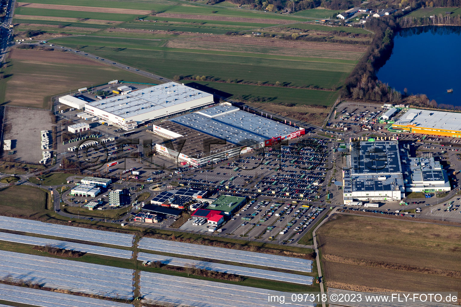 Bird's eye view of Hambrücken in the state Baden-Wuerttemberg, Germany