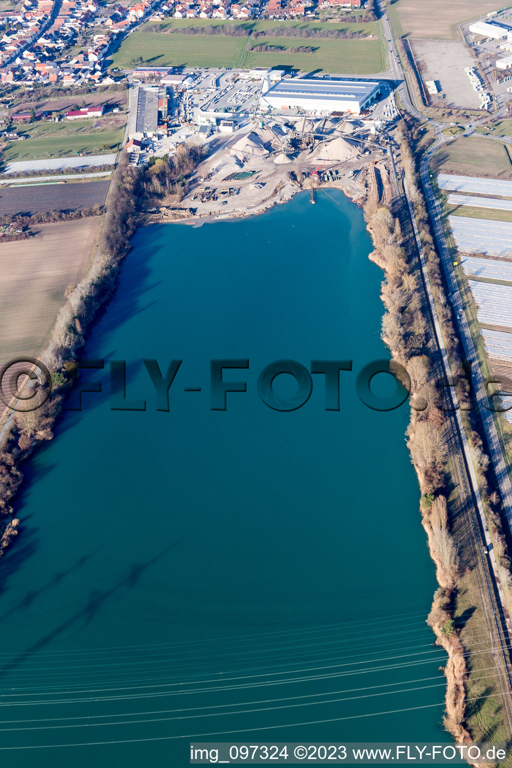 Hambrücken in the state Baden-Wuerttemberg, Germany seen from a drone