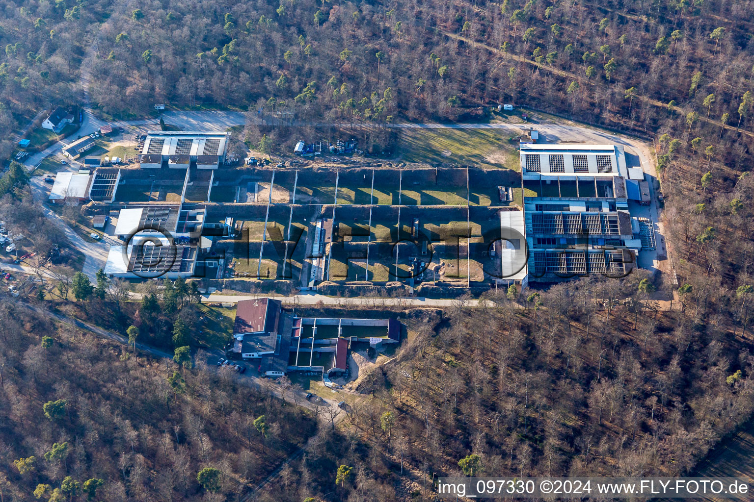 Training Area firing range aerea of Schiessanlage Philippsburg in Philippsburg in the state Baden-Wurttemberg, Germany