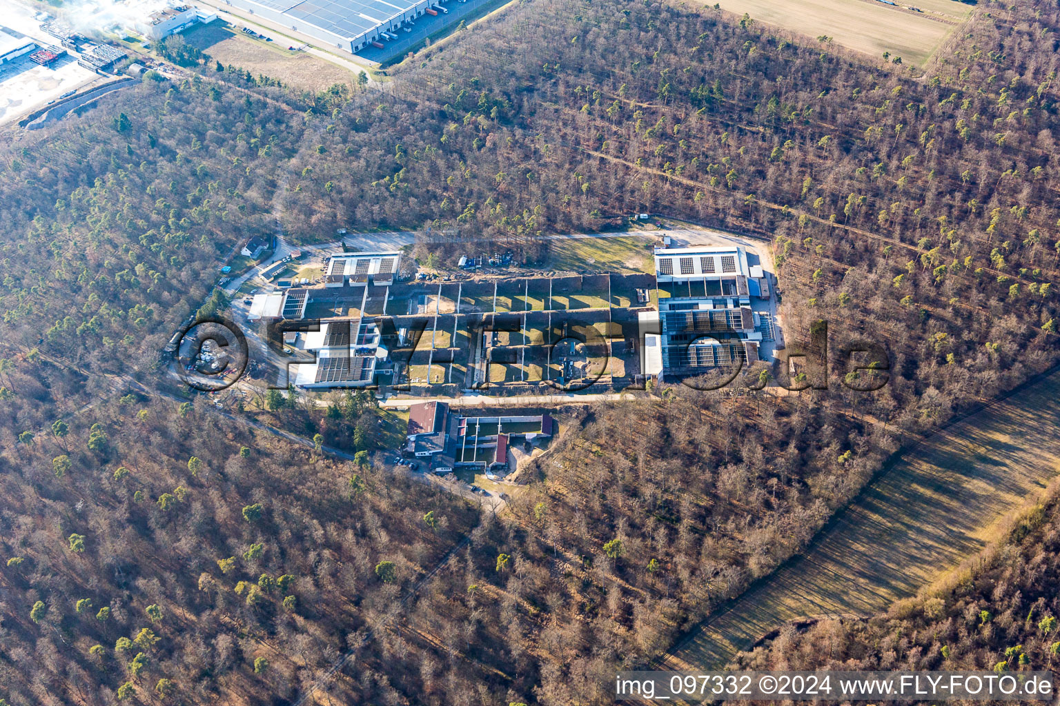 Aerial view of Shooting range Philippsburg - SAPB GmbH & Co.KG in Philippsburg in the state Baden-Wuerttemberg, Germany