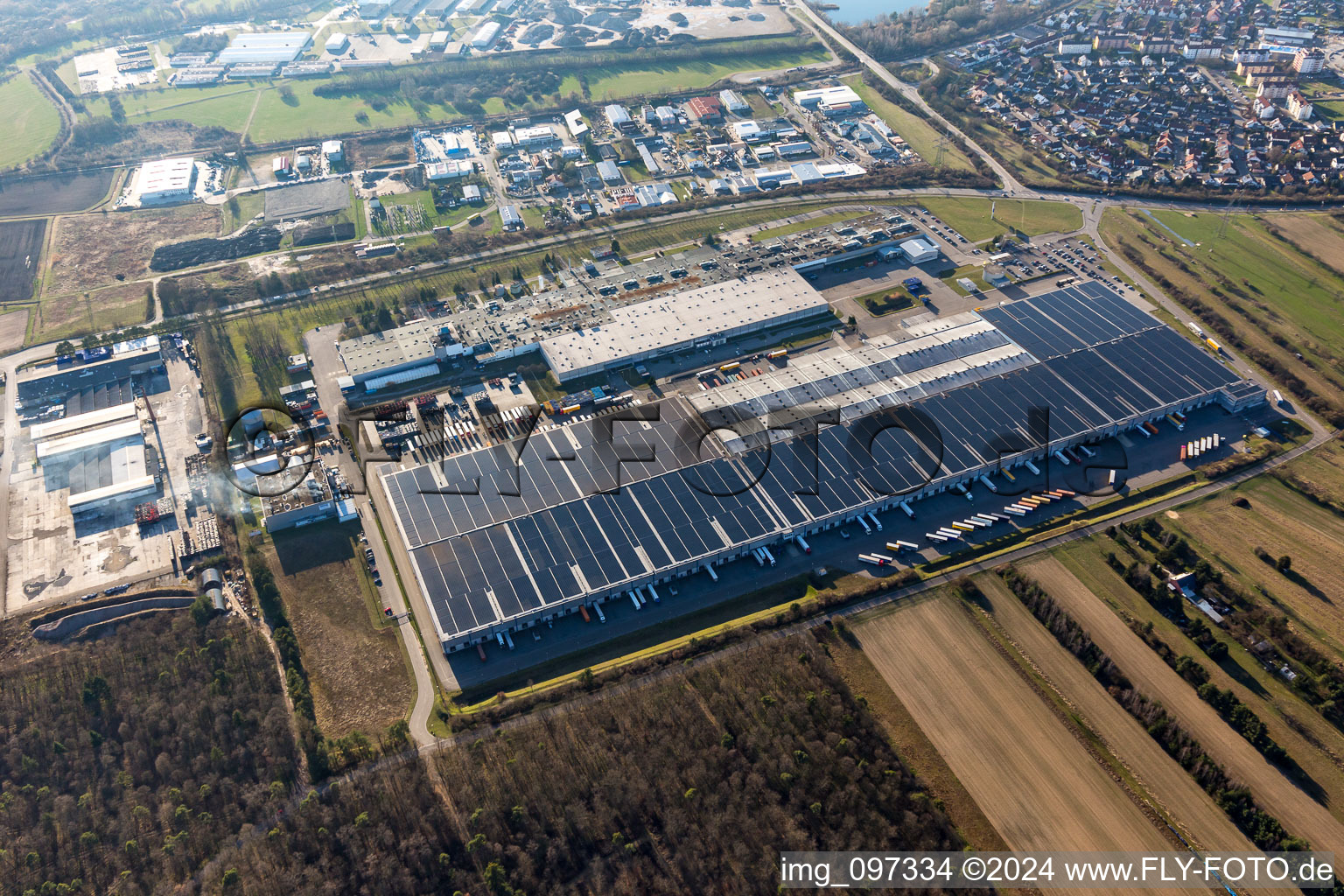 Goodyear Dunlop Tyres Germany in Philippsburg in the state Baden-Wuerttemberg, Germany viewn from the air