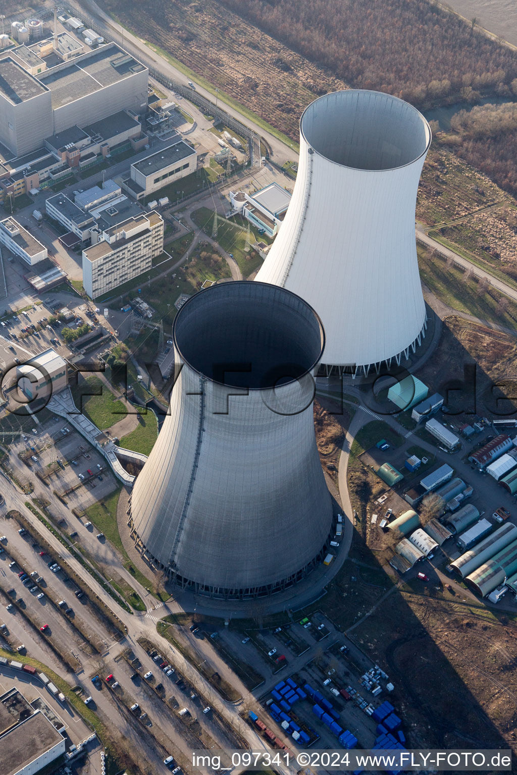 Aerial photograpy of Philippsburg in the state Baden-Wuerttemberg, Germany