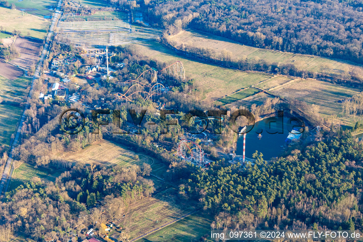 Aerial view of Geinsheim in the state Rhineland-Palatinate, Germany