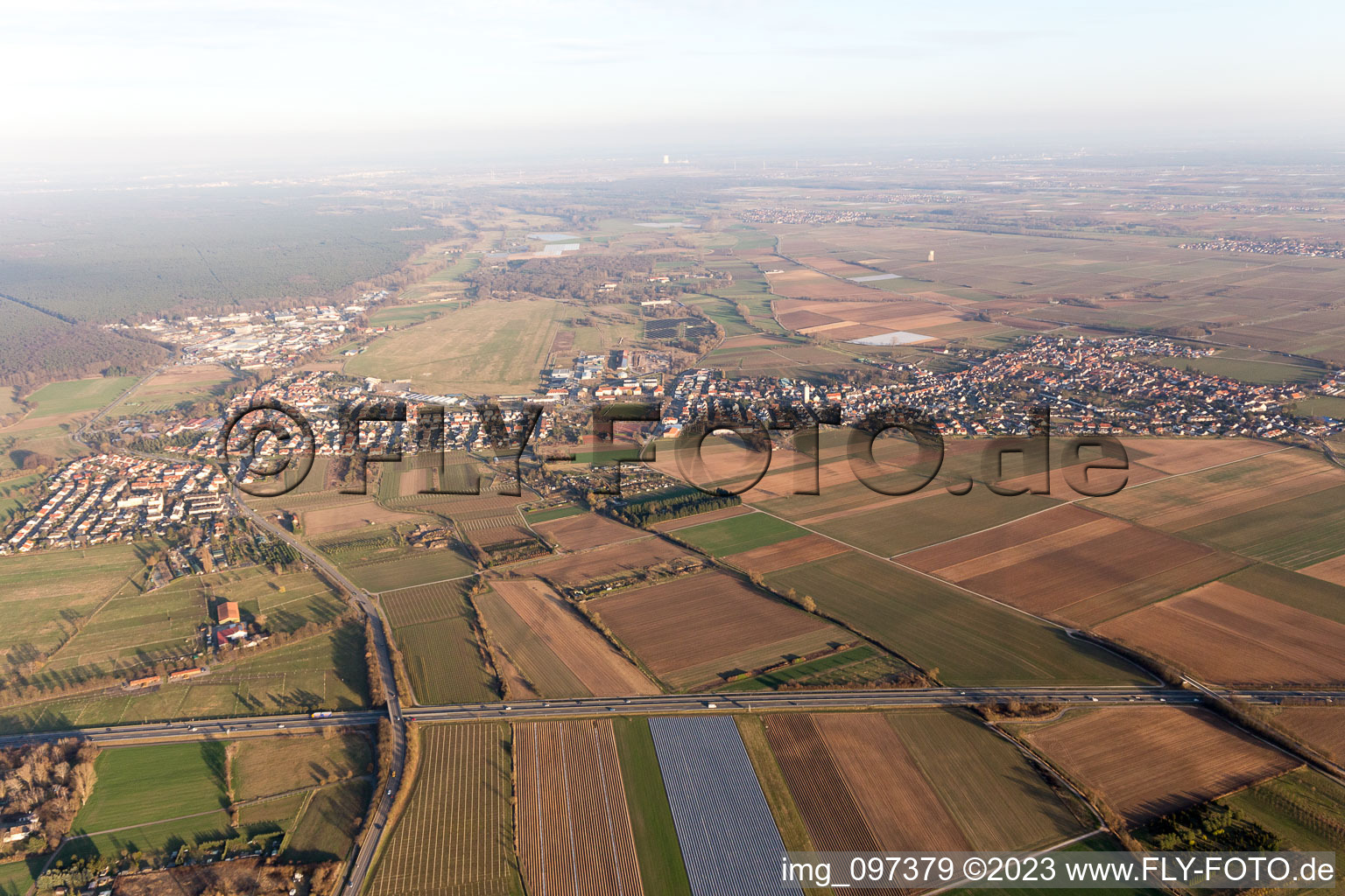 District Lachen in Neustadt an der Weinstraße in the state Rhineland-Palatinate, Germany seen from above