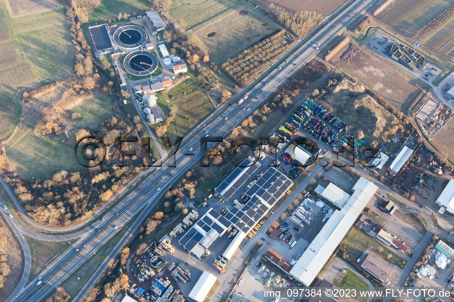 Drone recording of Edenkoben in the state Rhineland-Palatinate, Germany