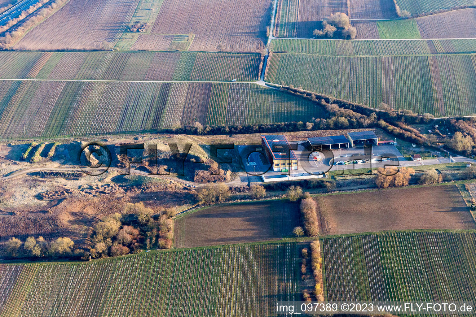 Aerial photograpy of Edesheim in the state Rhineland-Palatinate, Germany