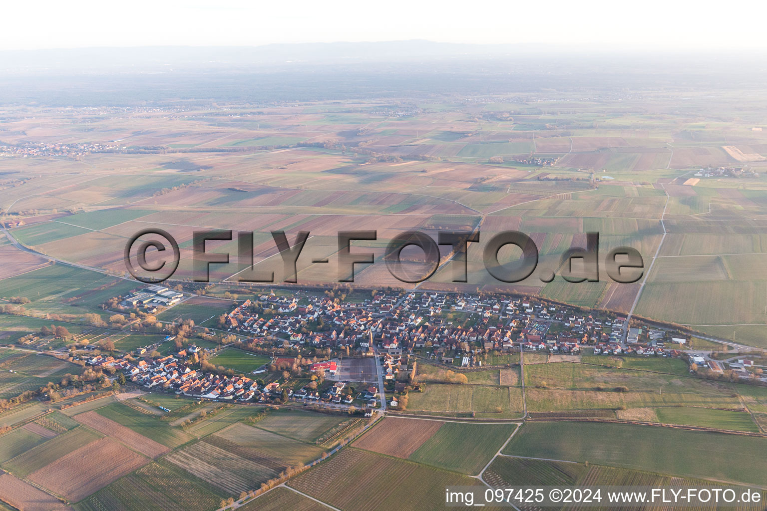 District Drusweiler in Kapellen-Drusweiler in the state Rhineland-Palatinate, Germany from above