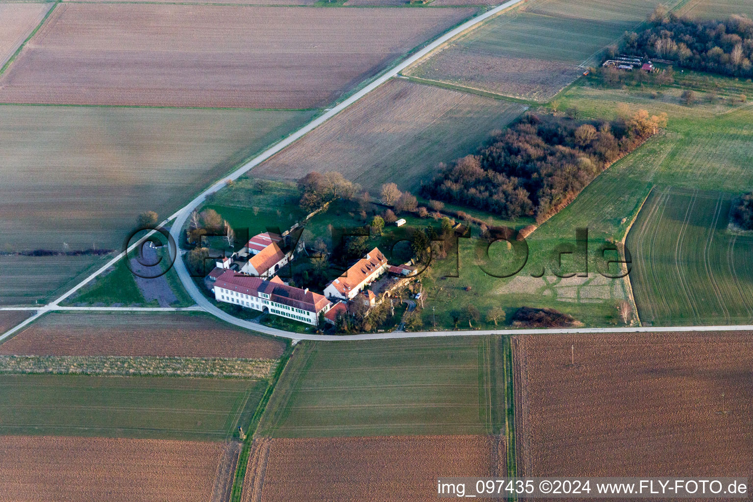 Oberotterbach in the state Rhineland-Palatinate, Germany seen from above