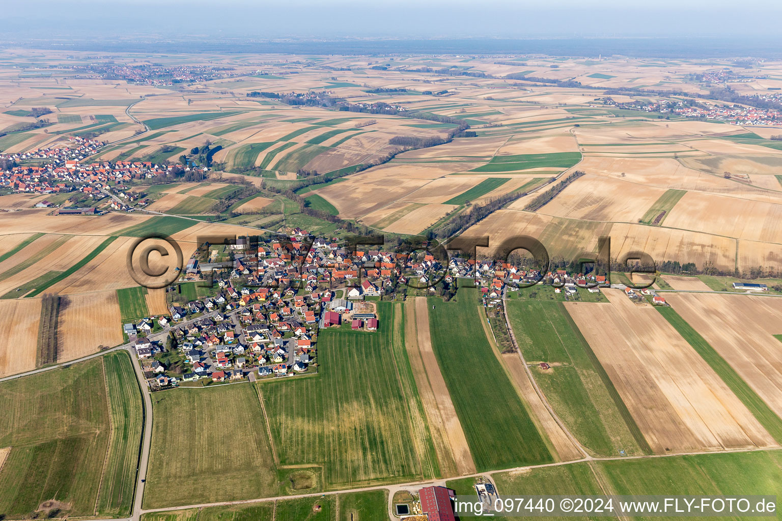 Buhl in the state Bas-Rhin, France seen from above