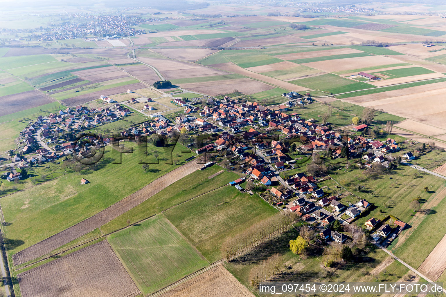 Aerial photograpy of Betschdorf in the state Bas-Rhin, France