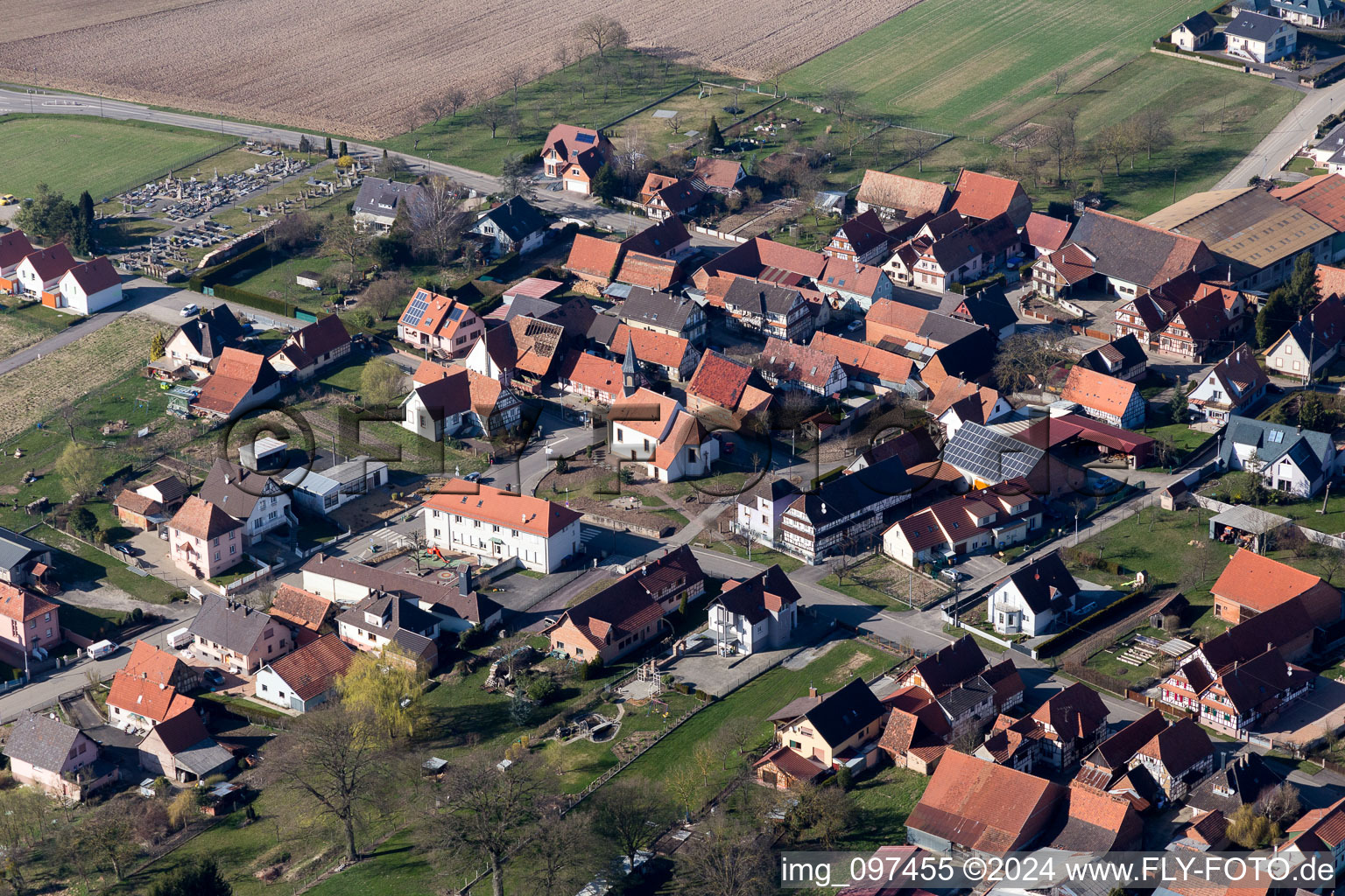 Oblique view of Betschdorf in the state Bas-Rhin, France