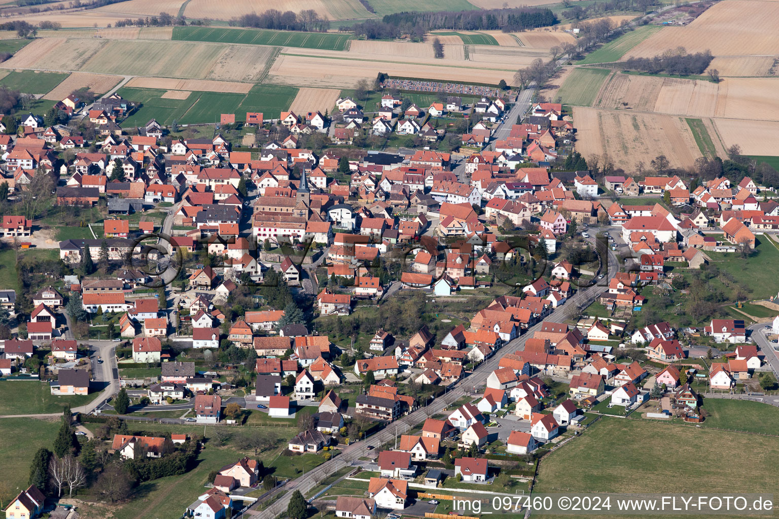 Aerial photograpy of Surbourg in the state Bas-Rhin, France