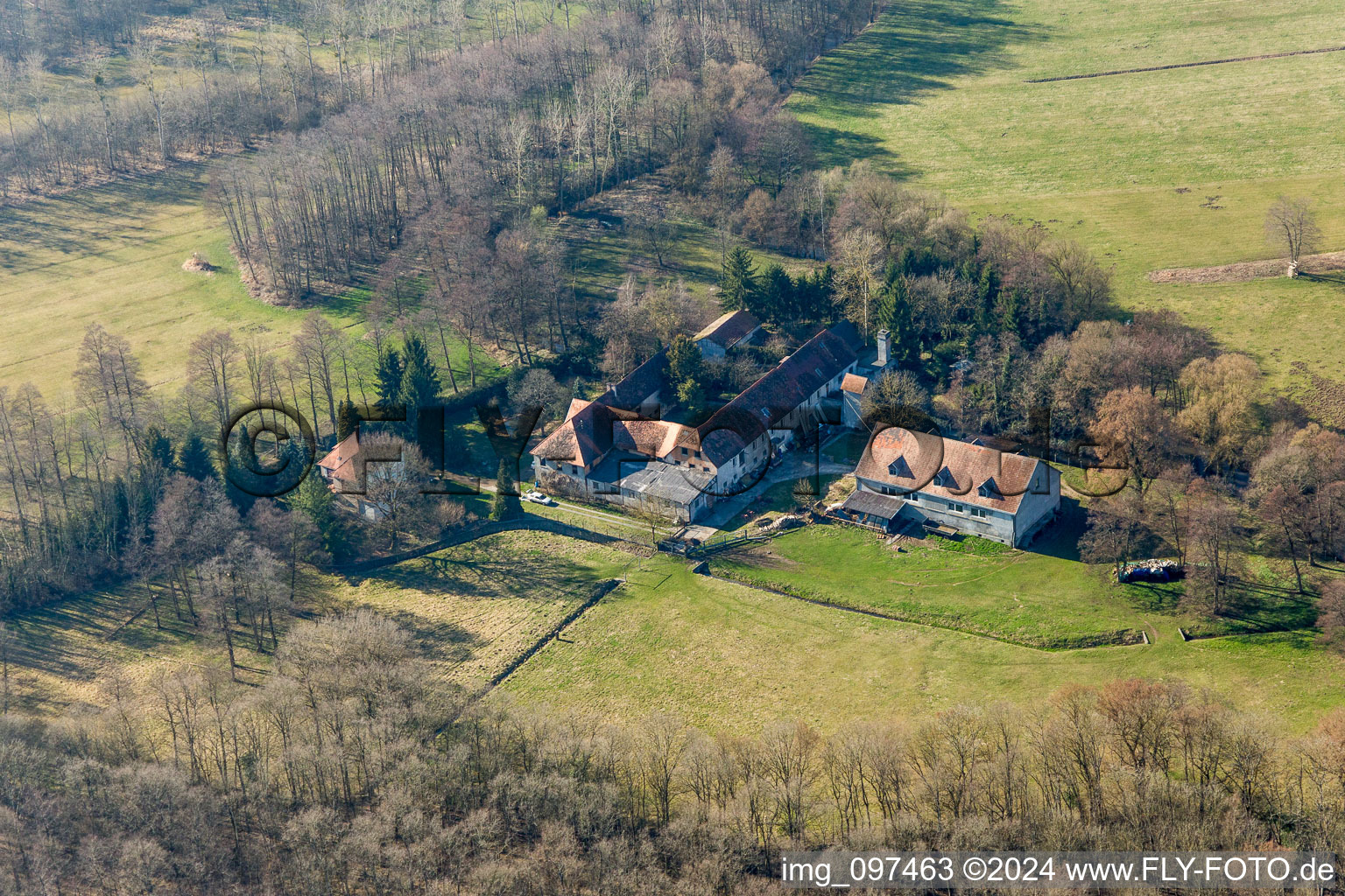 Surbourg in the state Bas-Rhin, France from above