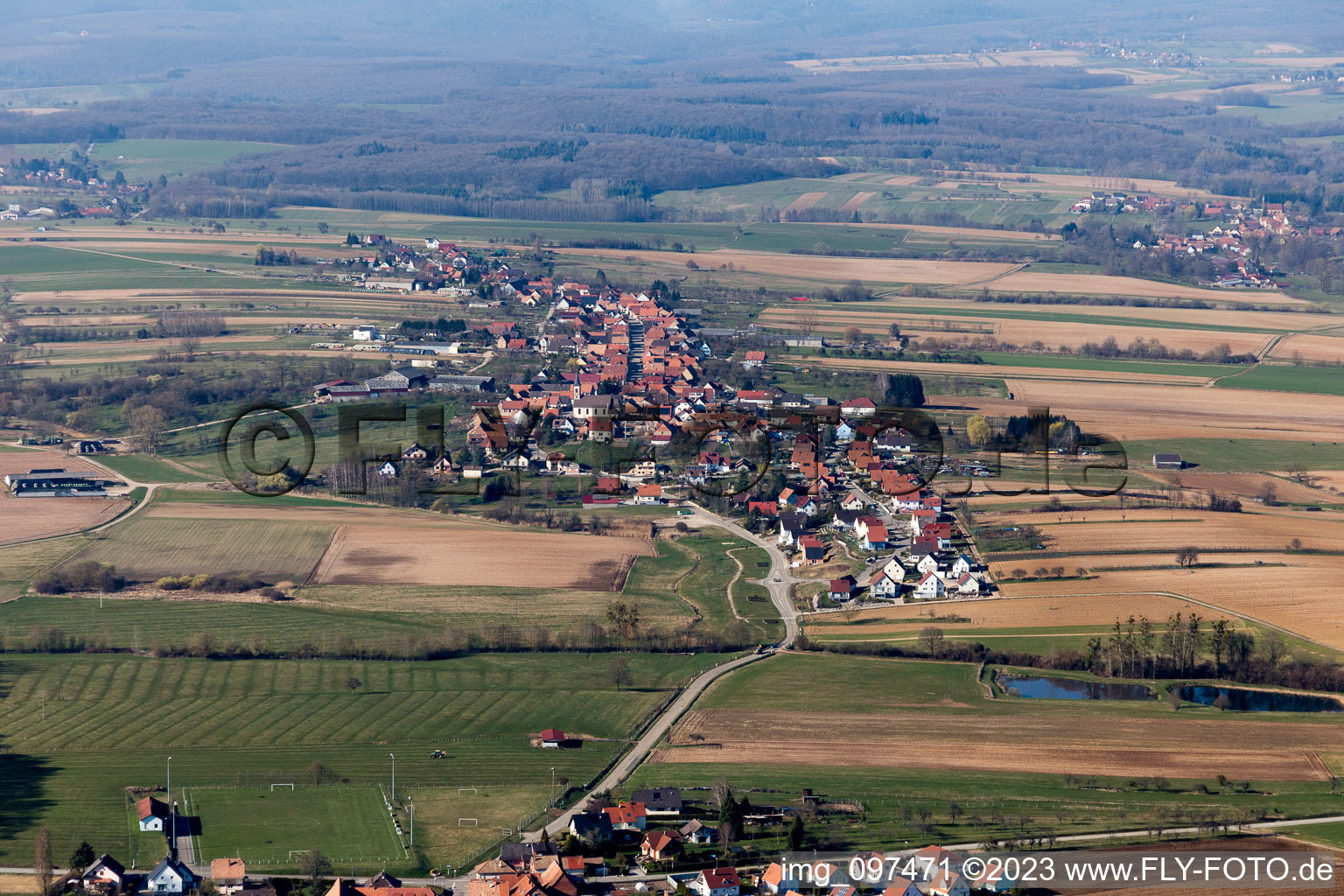 Eschbach in the state Bas-Rhin, France out of the air