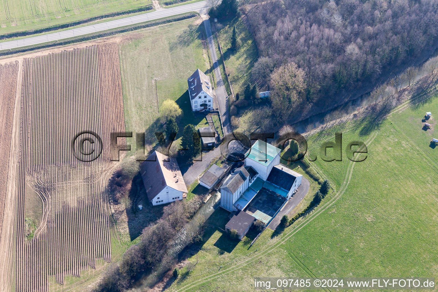 Bird's eye view of Mertzwiller in the state Bas-Rhin, France