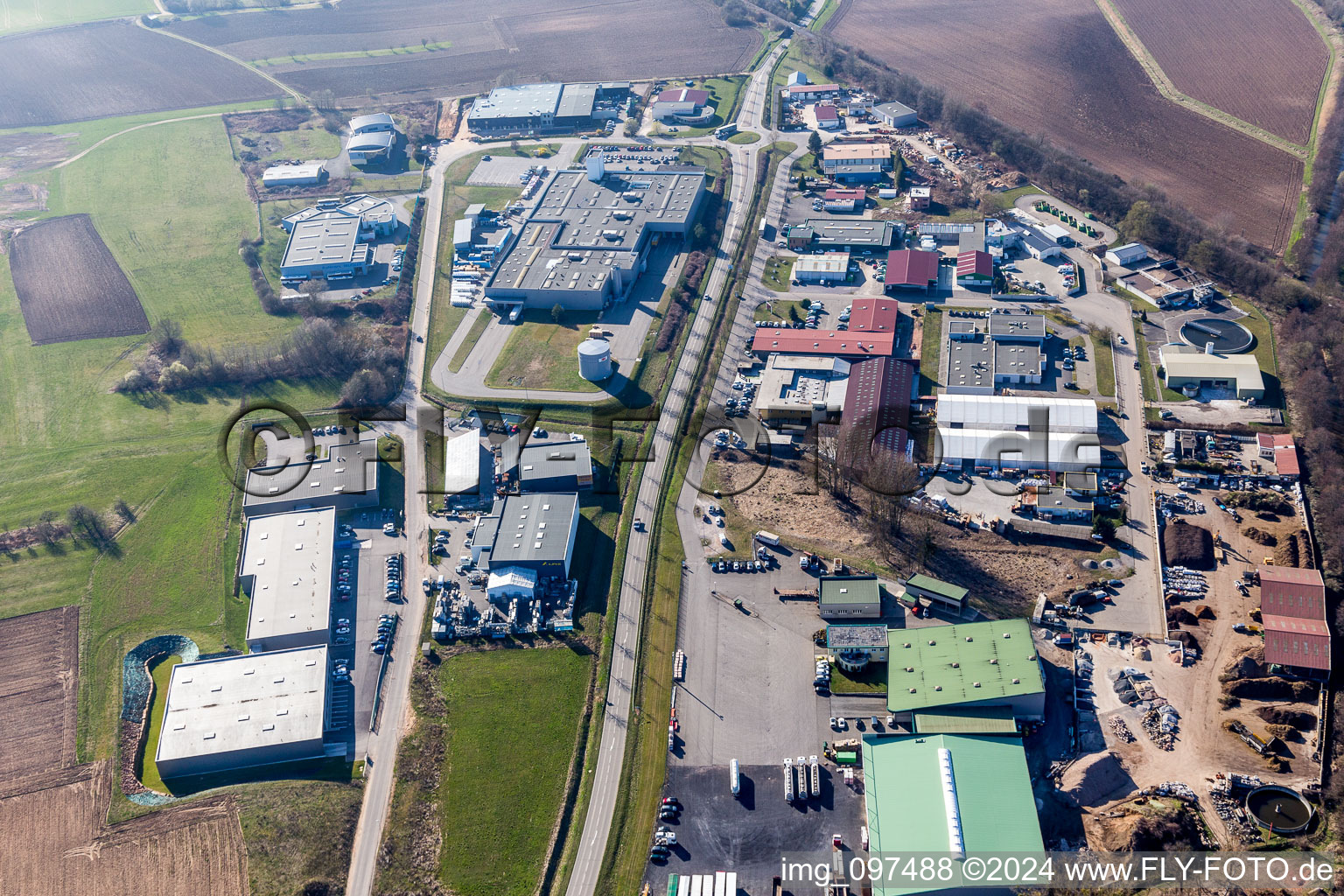 Industrial estate and company settlement in Niedermodern in Grand Est, France