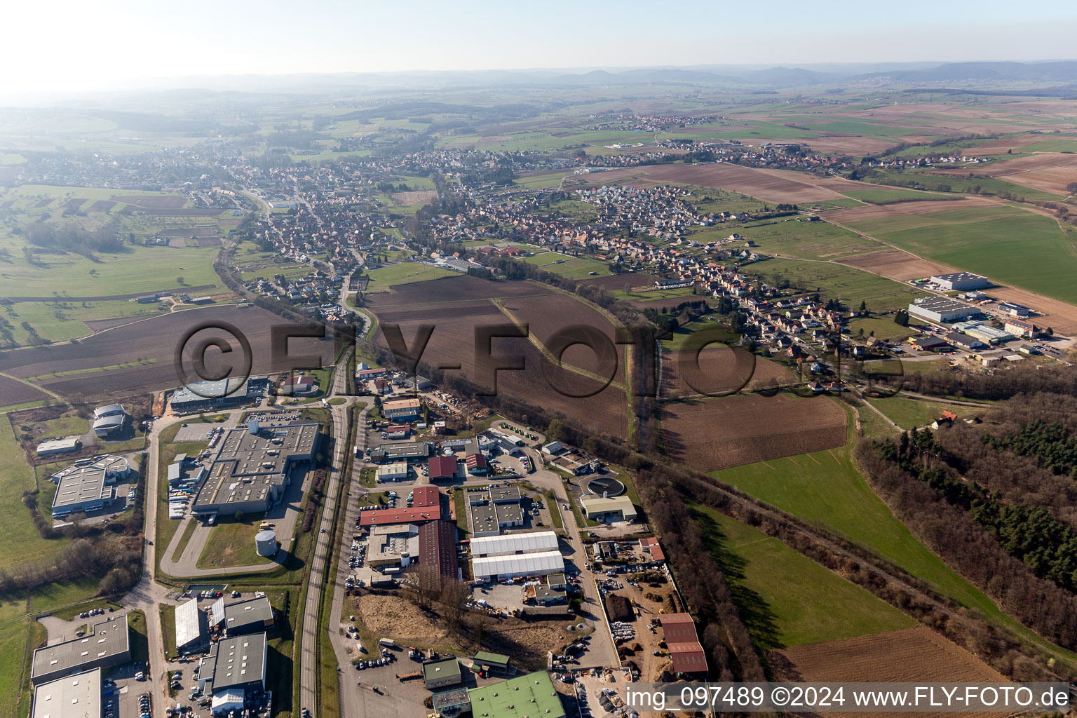 Drone image of Mertzwiller in the state Bas-Rhin, France