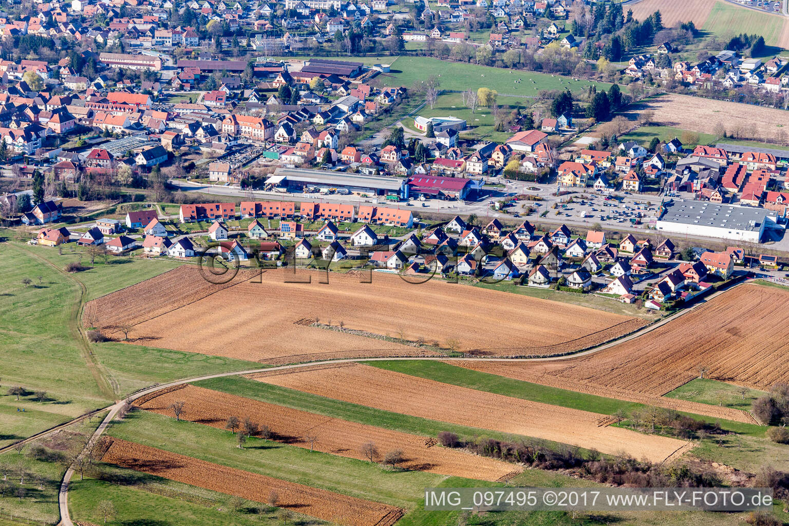 Settlement area in Niedermodern in Grand Est, France