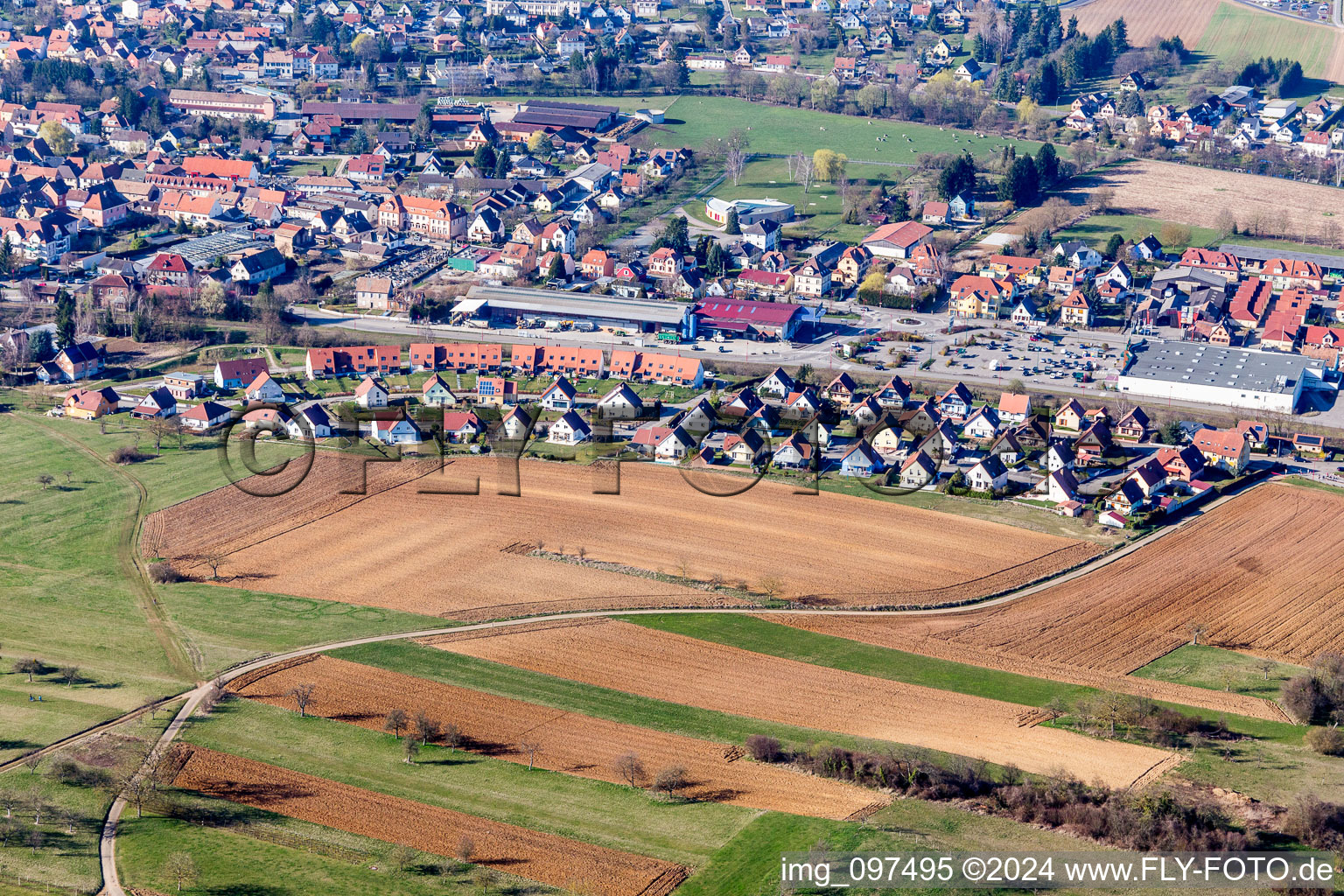 Settlement area in Niedermodern in Grand Est, France