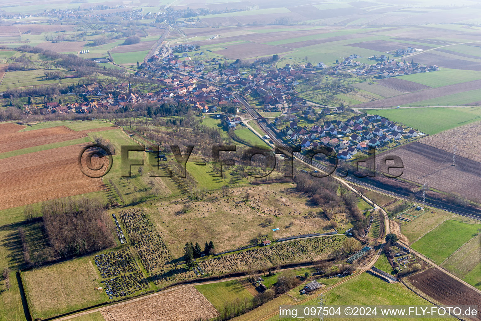 Aerial photograpy of Val-de-Moder in the state Bas-Rhin, France