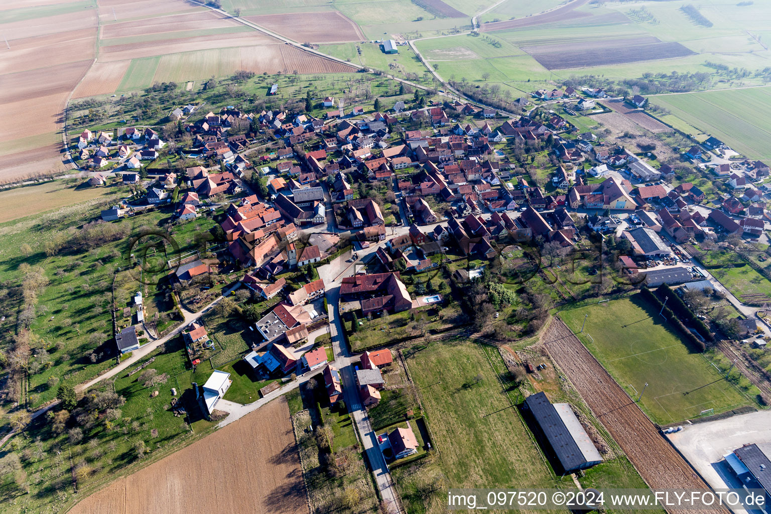 Ettendorf in the state Bas-Rhin, France out of the air