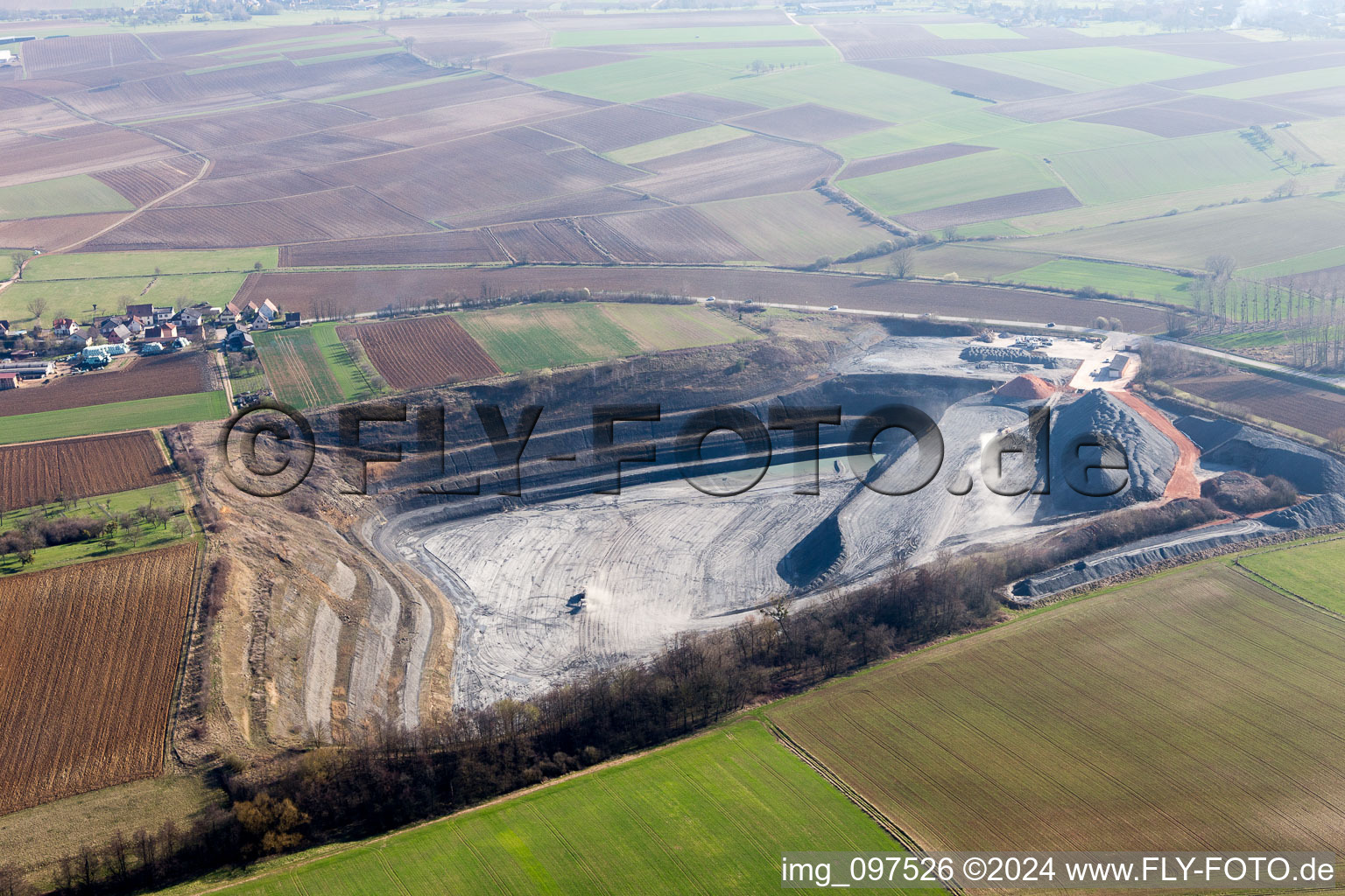 Site and tailings area of the gravel mining in Lixhausen in Grand Est, France