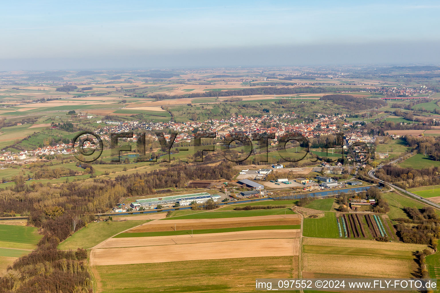 Village on the river bank areas of river Zorn in Steinbourg in Grand Est, France