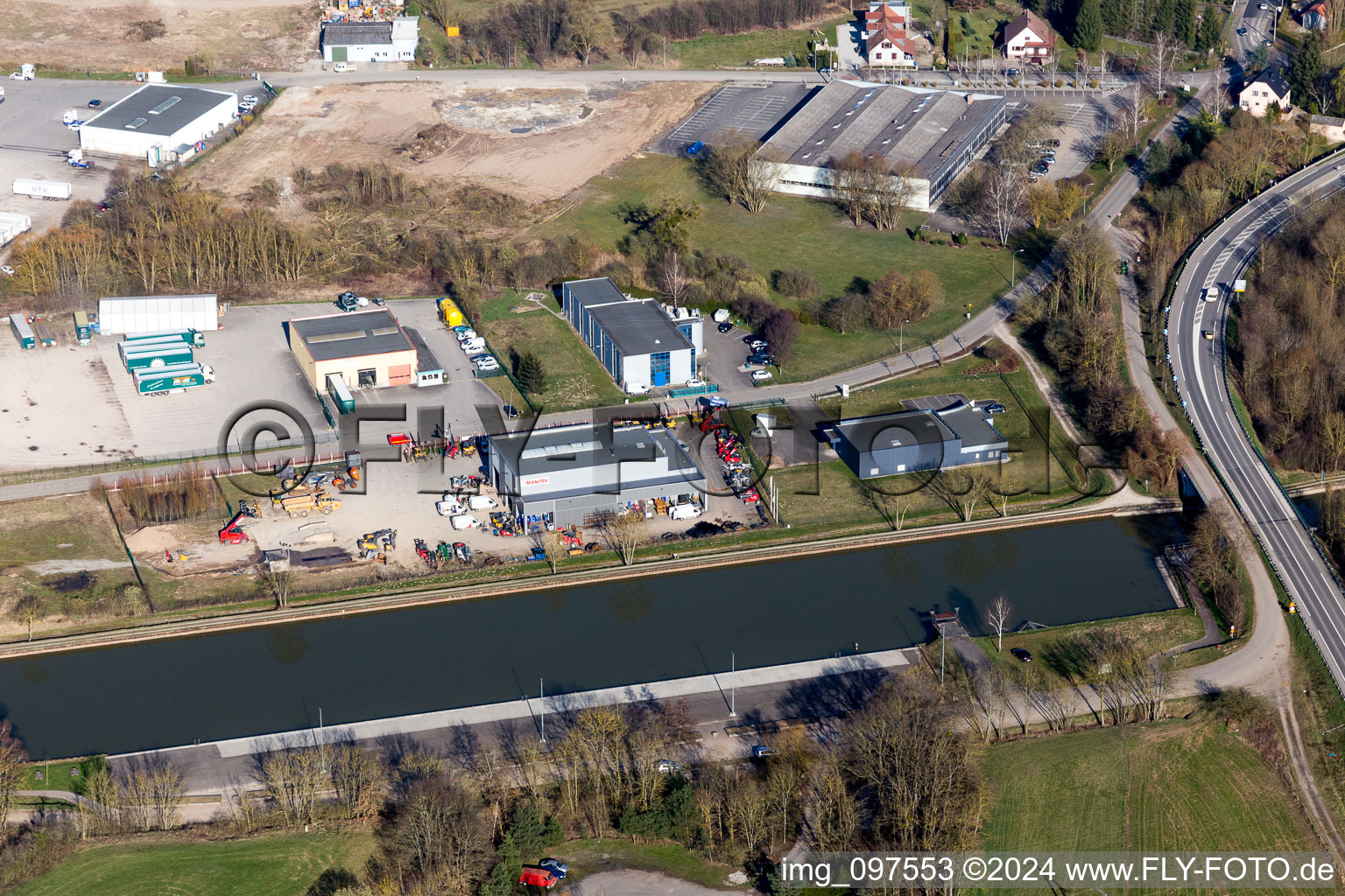 Aerial view of Dettwiller in the state Bas-Rhin, France