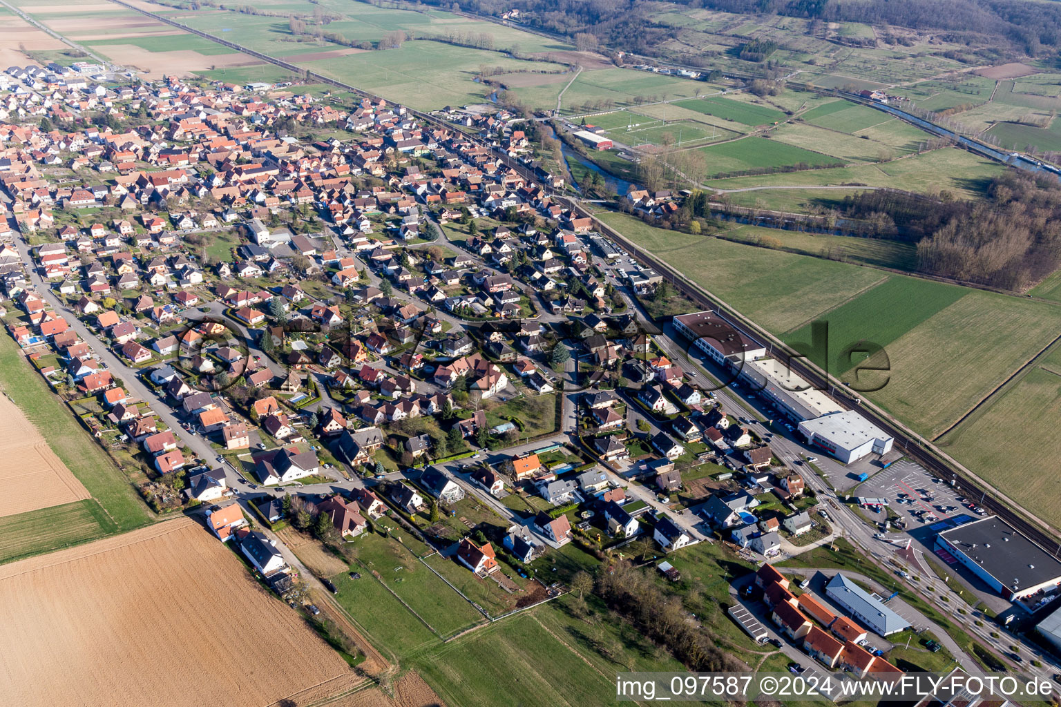 Hochfelden in the state Bas-Rhin, France seen from above