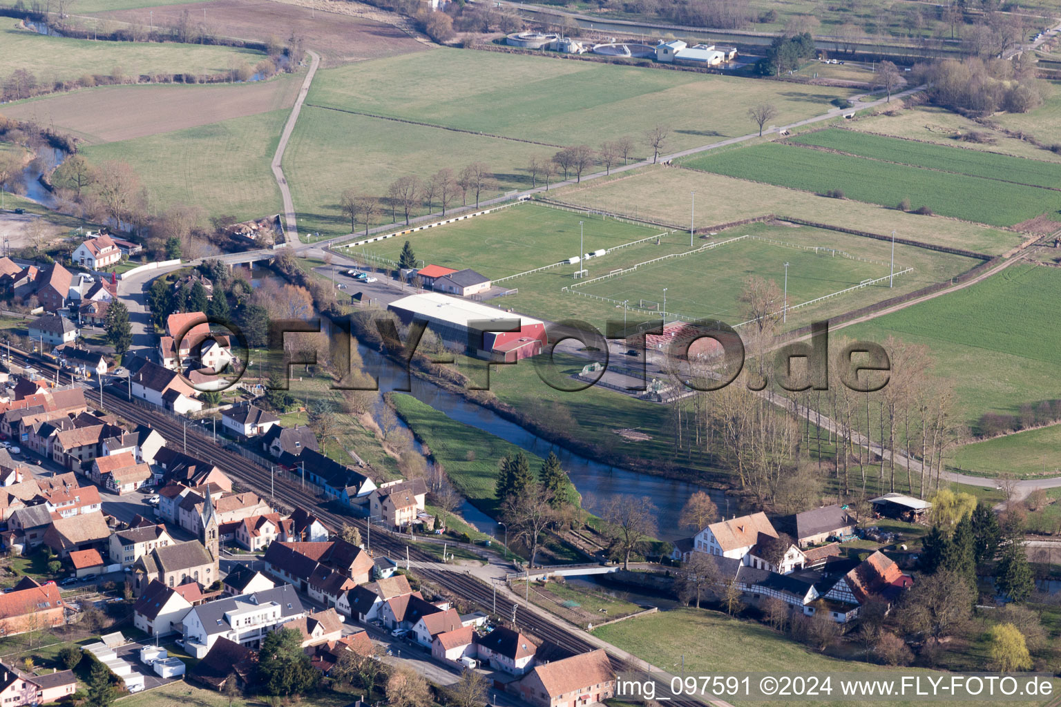 Drone recording of Hochfelden in the state Bas-Rhin, France