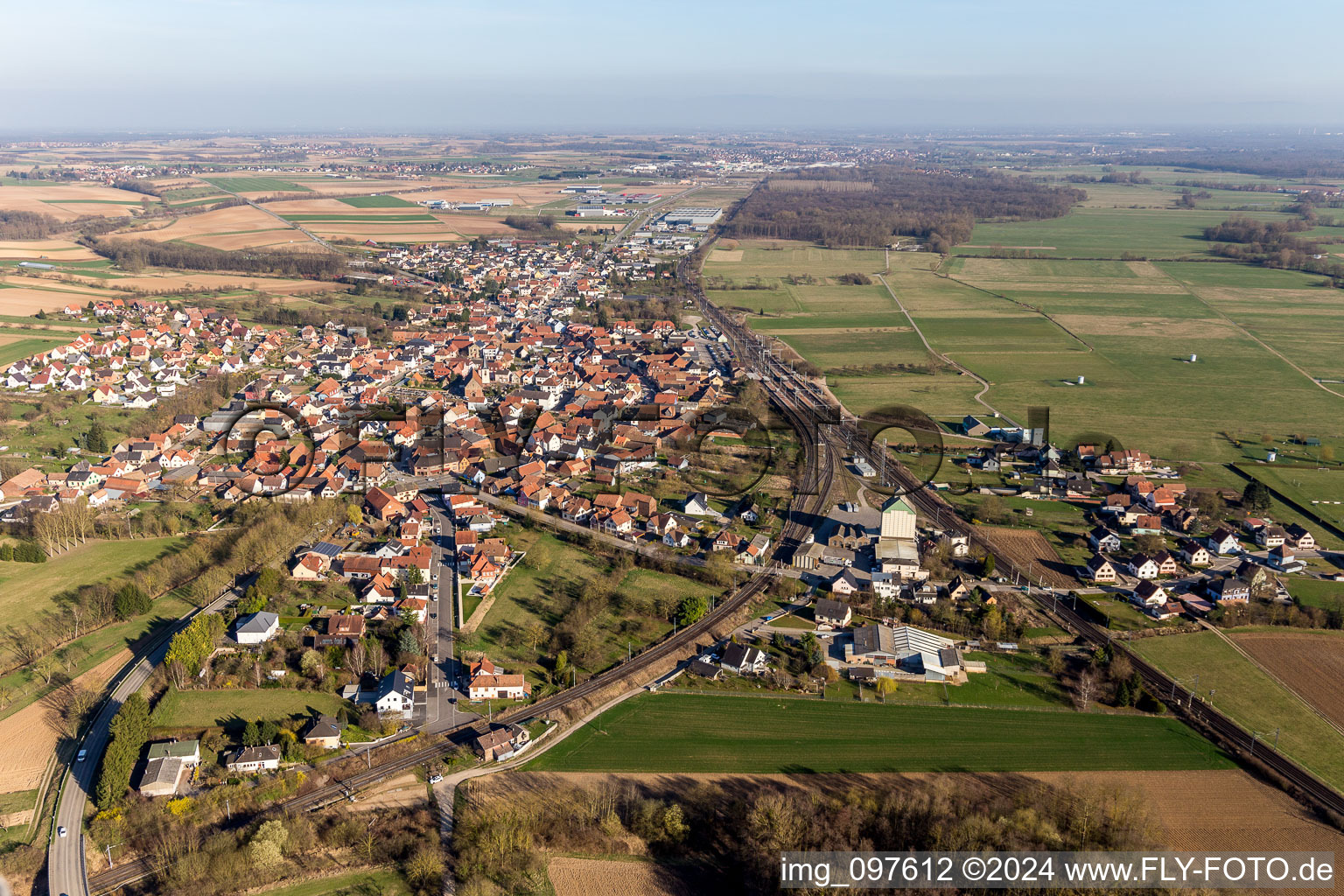 Routing the railway junction of rail and track systems SNCF in Mommenheim in , France