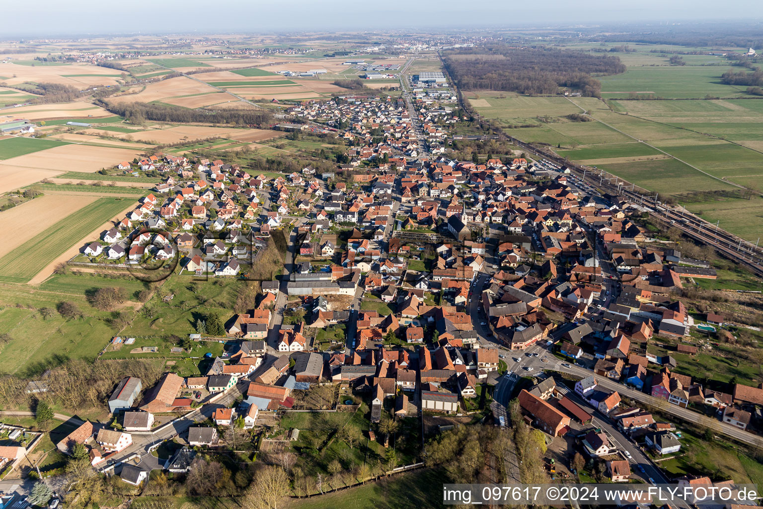 Village view in Mommenheim in the state Bas-Rhin, France