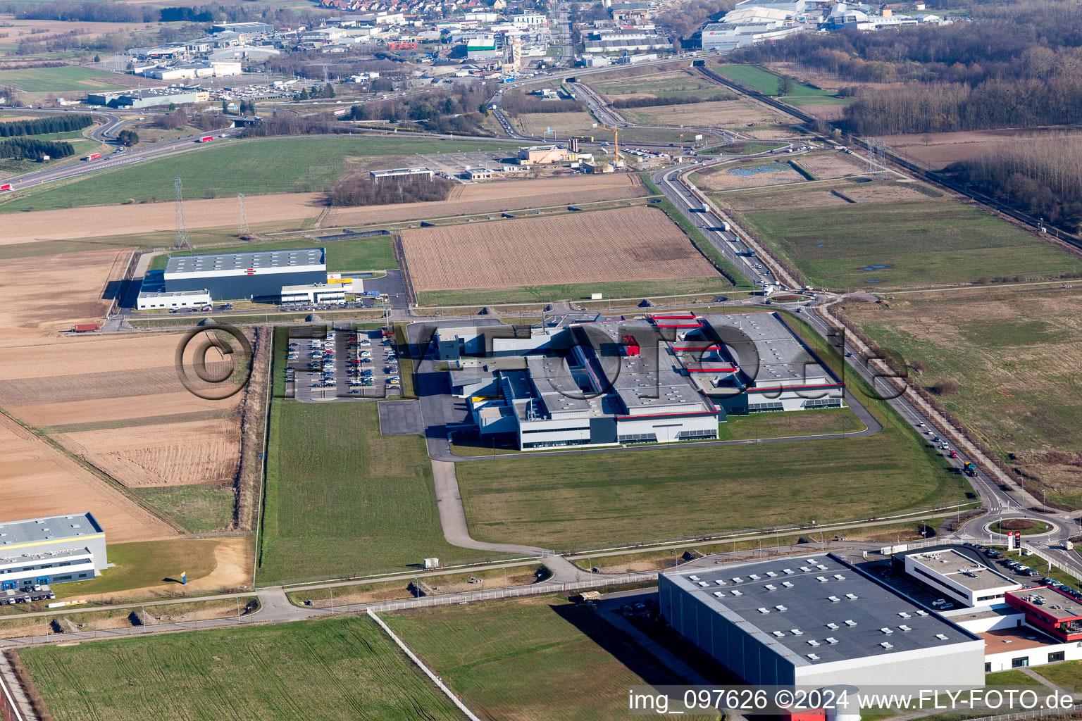 Building and production halls on the premises of SEW-USOCOME usine de Brumath in Bernolsheim in Grand Est, France