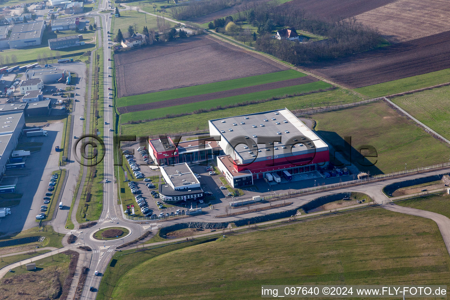 Drone image of Mommenheim in the state Bas-Rhin, France