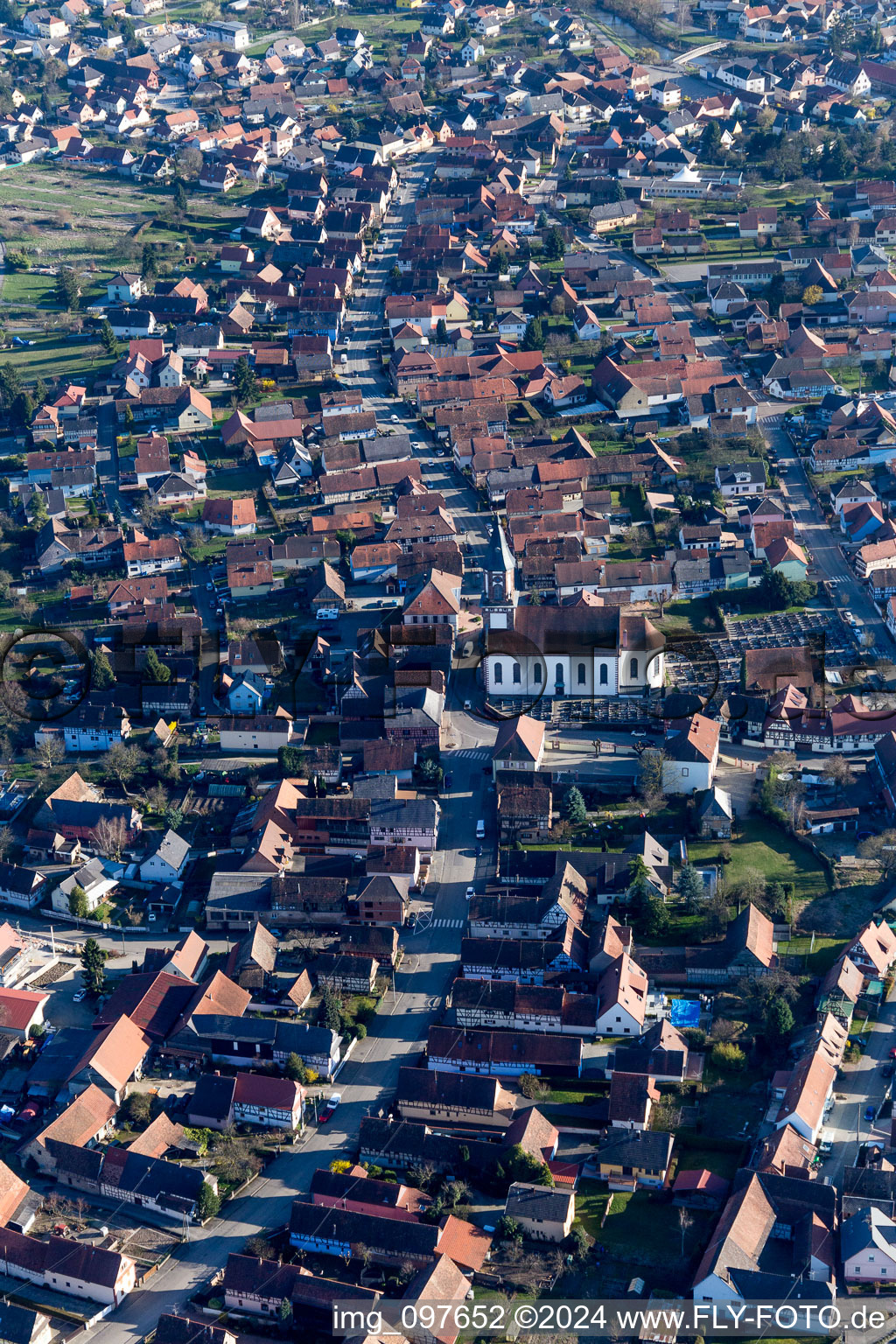 Aerial photograpy of Bietlenheim in the state Bas-Rhin, France