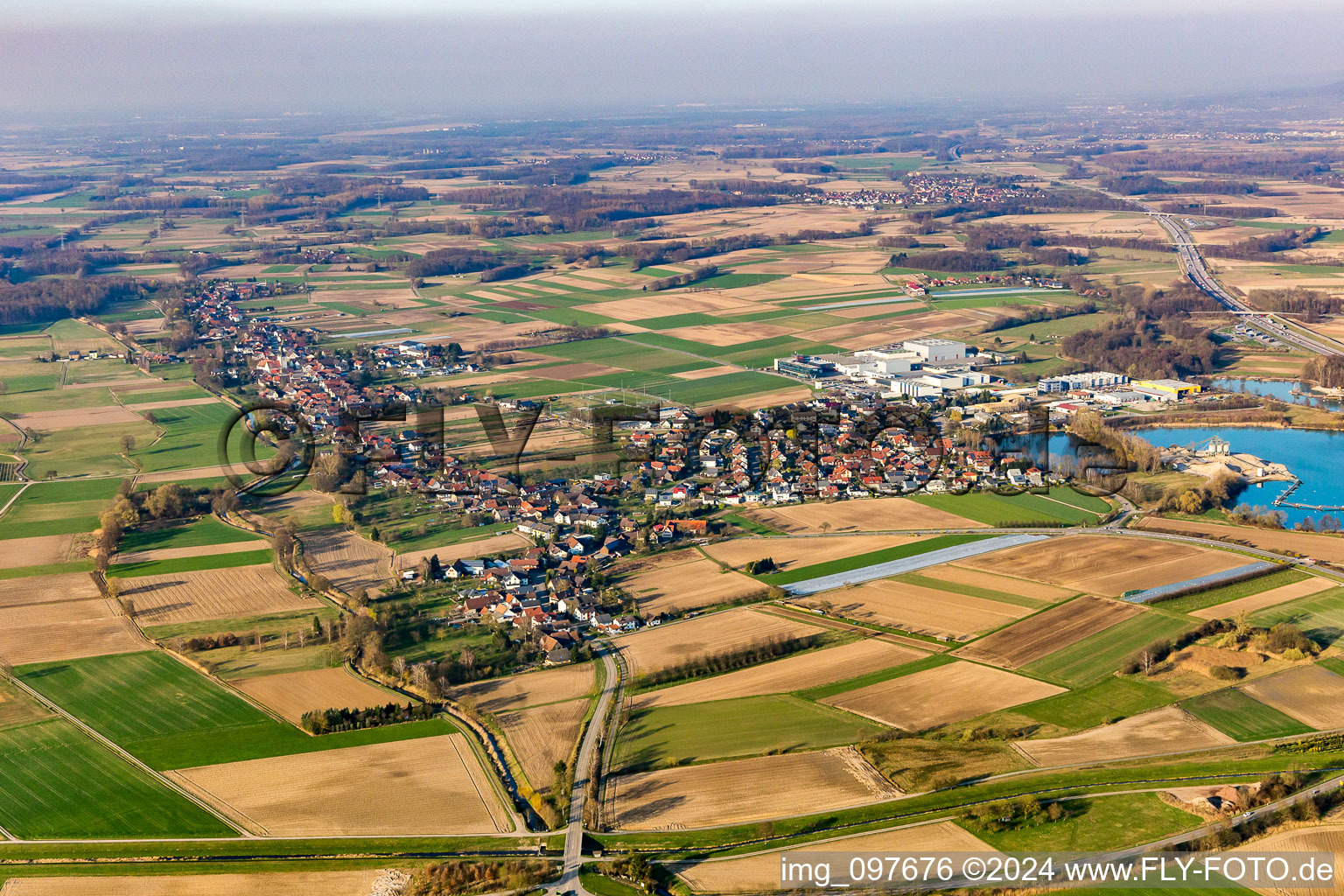 From the southwest in the district Gamshurst in Achern in the state Baden-Wuerttemberg, Germany