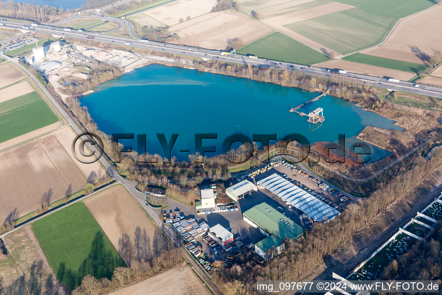 Gravel pit Achern in the district Fautenbach in Achern in the state Baden-Wuerttemberg, Germany